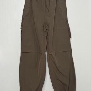 Brown cargo pants with adjustable